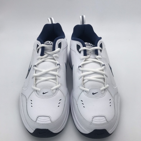 Nike Men's Air Monarch IV White/Blue Shoes - Picture 4 of 7